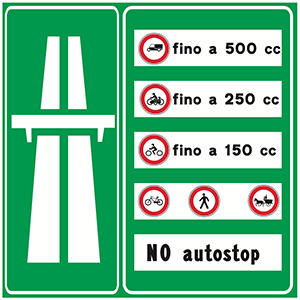 PREAVVISO INIZIO AUTOSTRADA/STRADA EXTRAURBANA PRINCIPALE