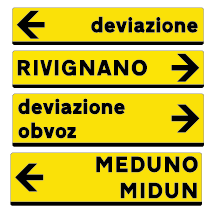 SEGNALI DI DIREZIONE DI DEVIAZIONE EXTRAURBANA